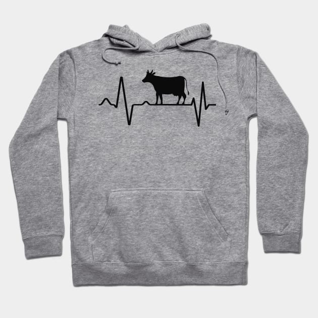 Cow heartbeat Hoodie by Foxxy Merch